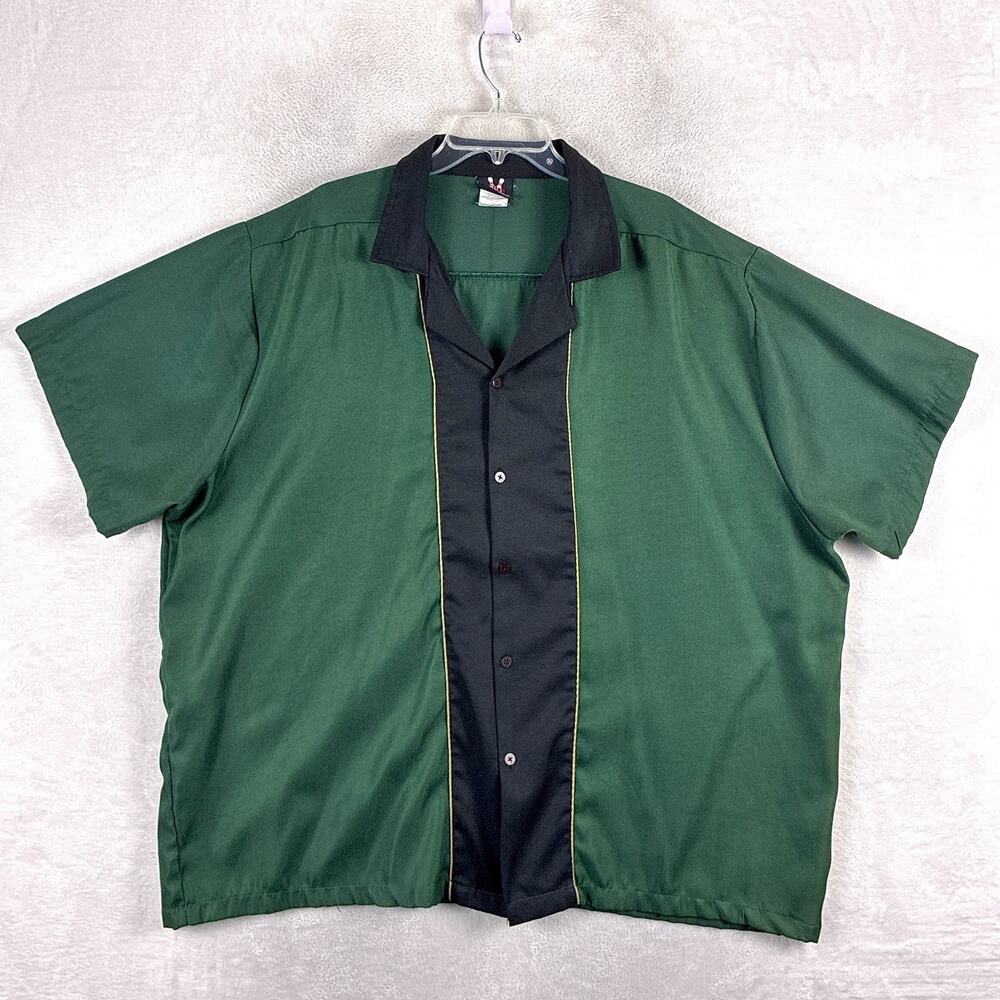 VTG Hilton Bowling Retro Shirt Mens 3XB Green Black Cruiser Retro Rockabilly 50s